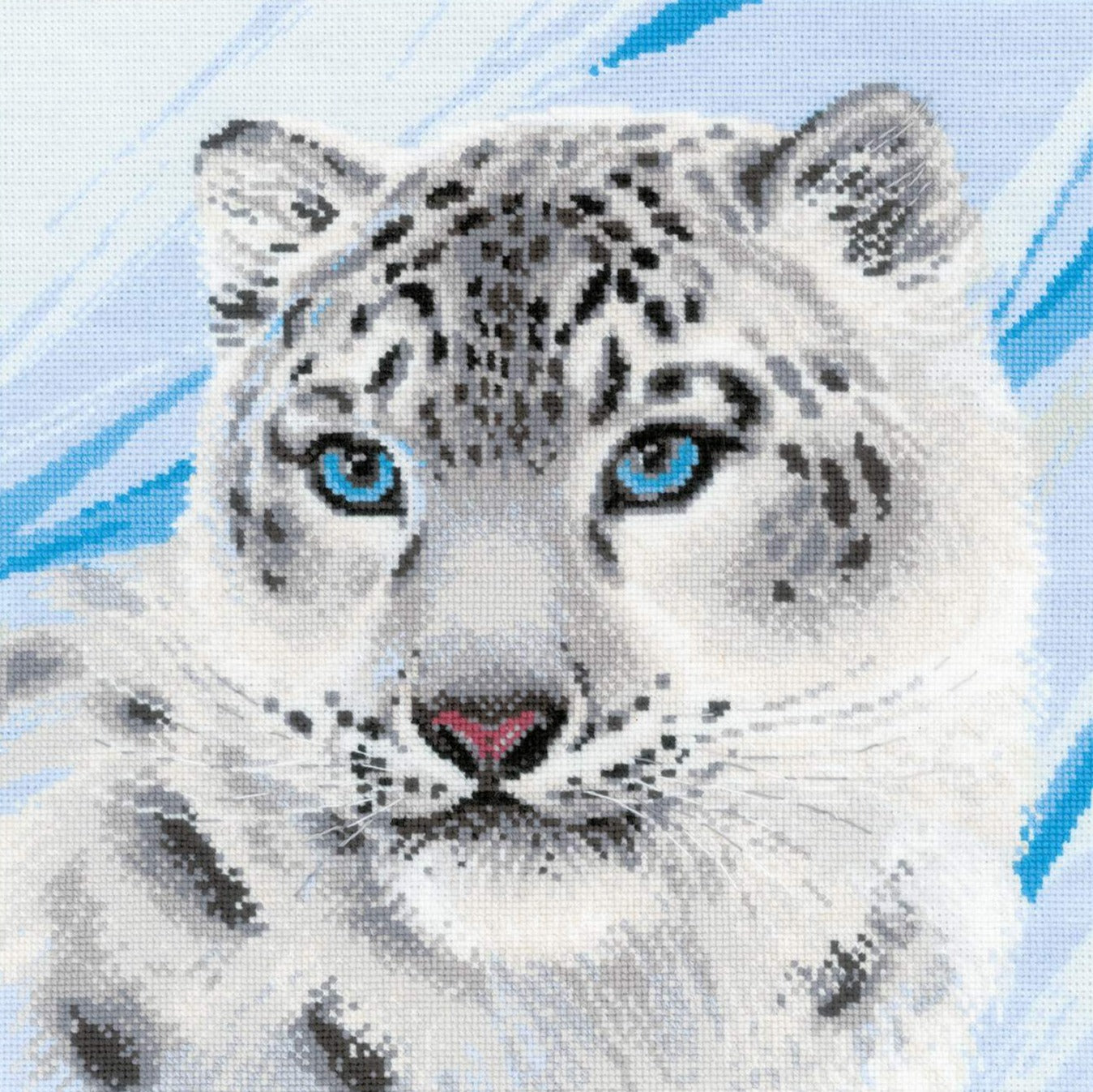 רקמה על בד גבינה - Snow Leopard