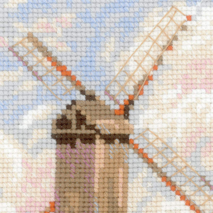 רקמה על בד גבינה - Windmill at Knokke after C. Pissarro's Painting