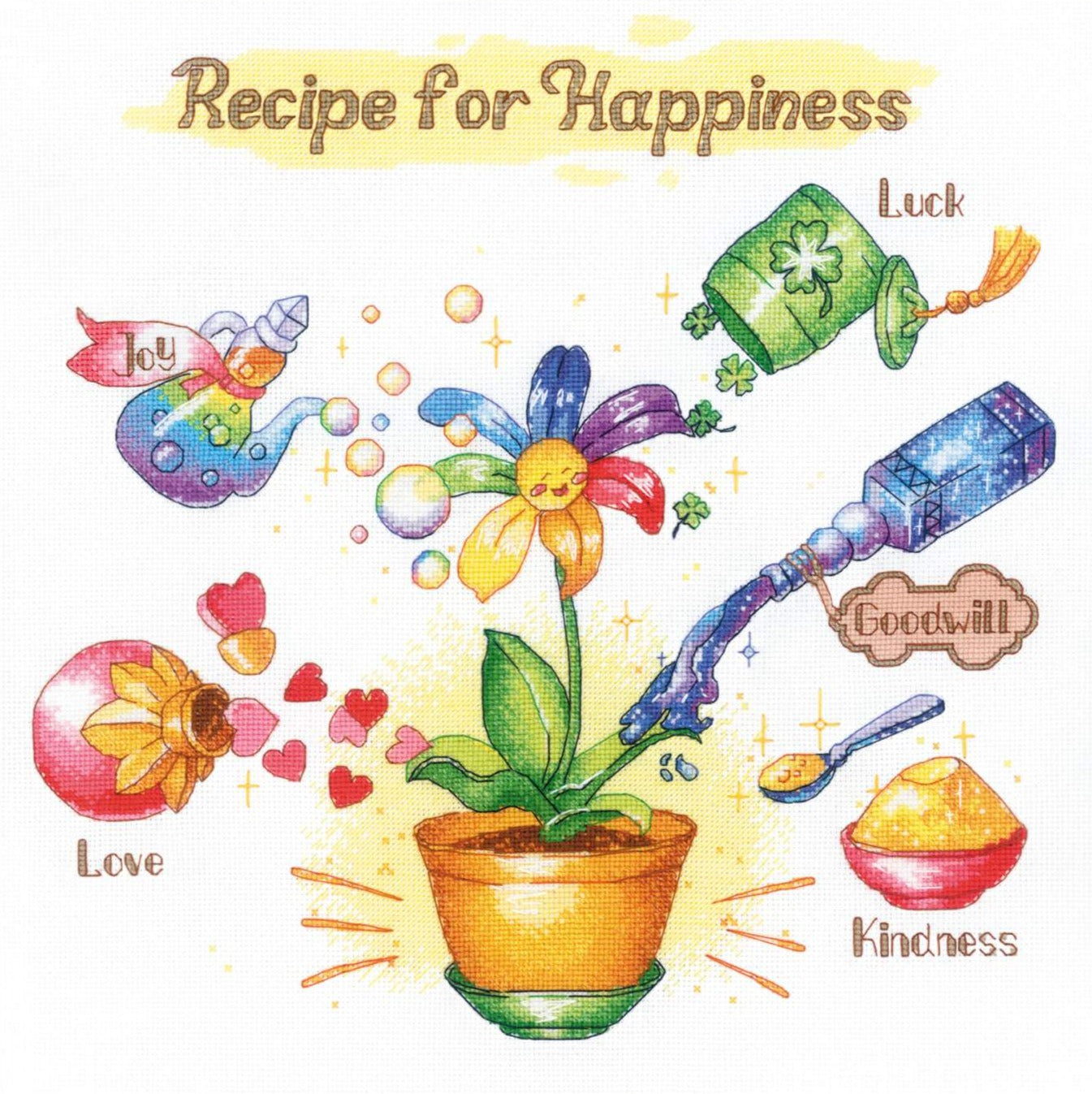 רקמה על בד גבינה - Recipe for Happiness