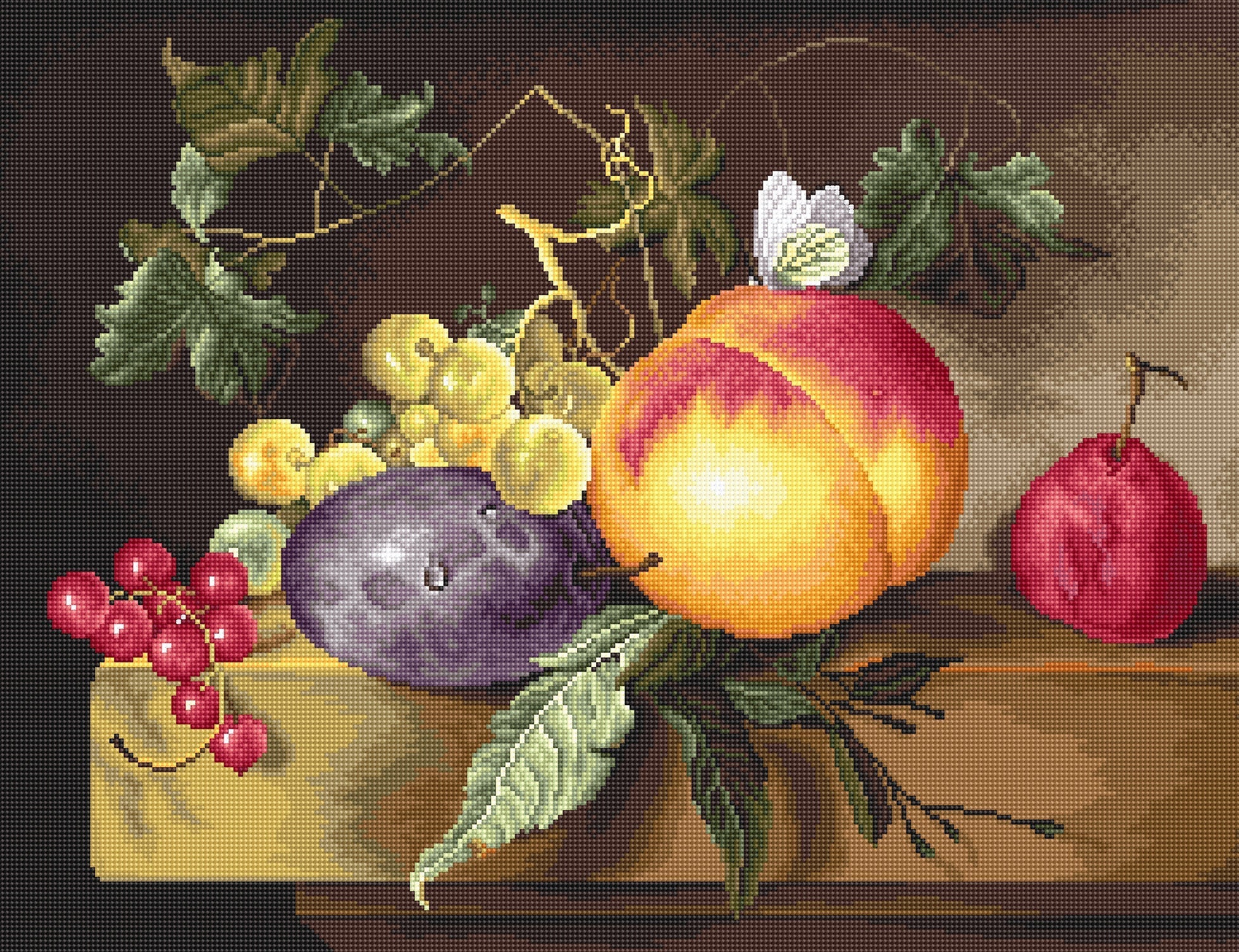 רקמה על בד גבינה - Still Life