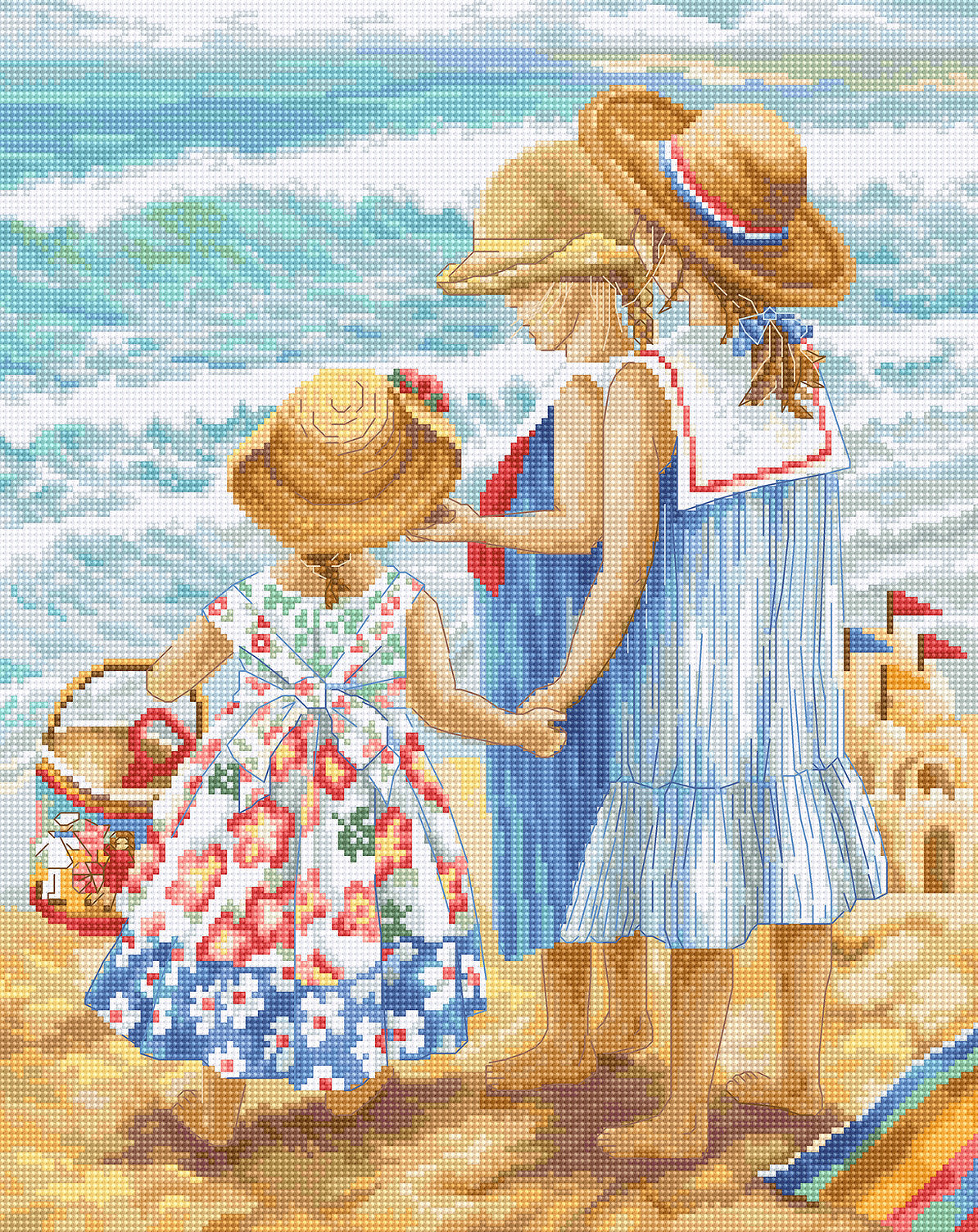 רקמה על בד גבינה - Sisters