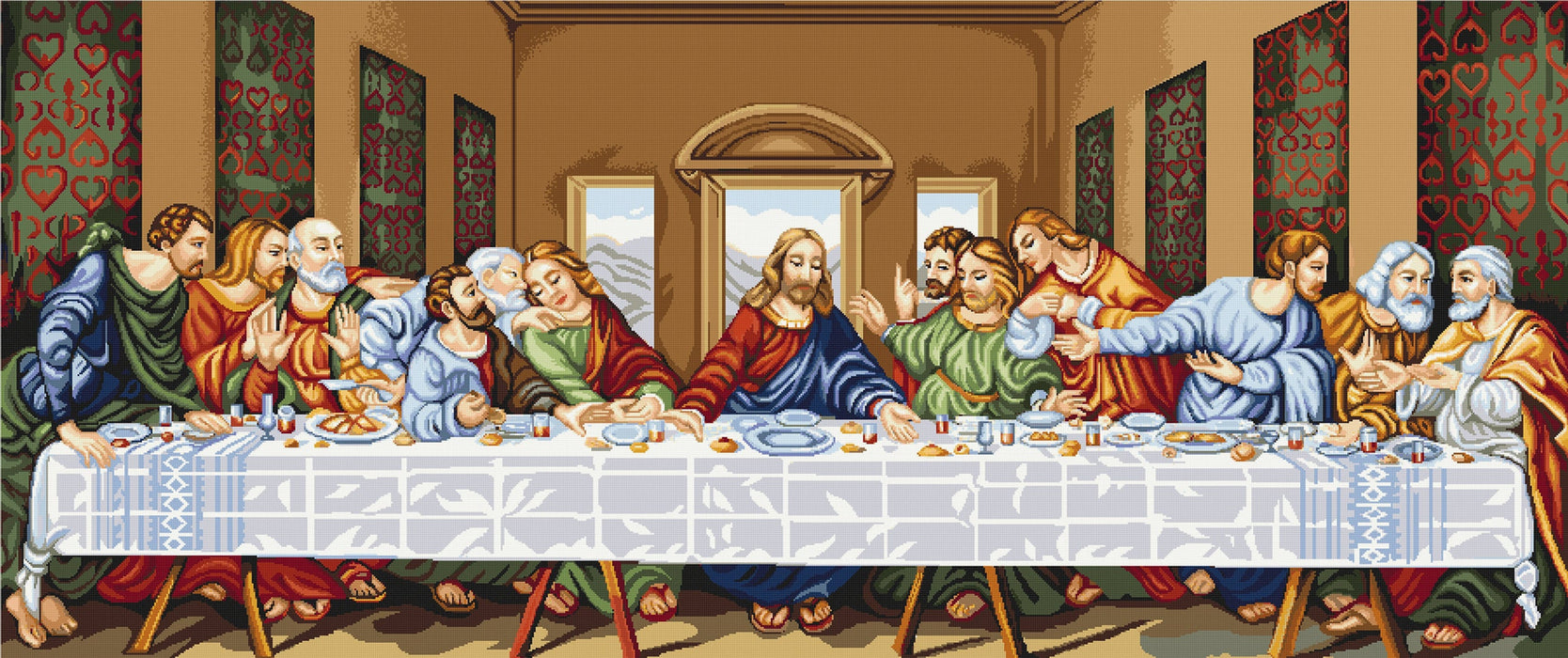רקמה על בד גבינה - The Last Supper