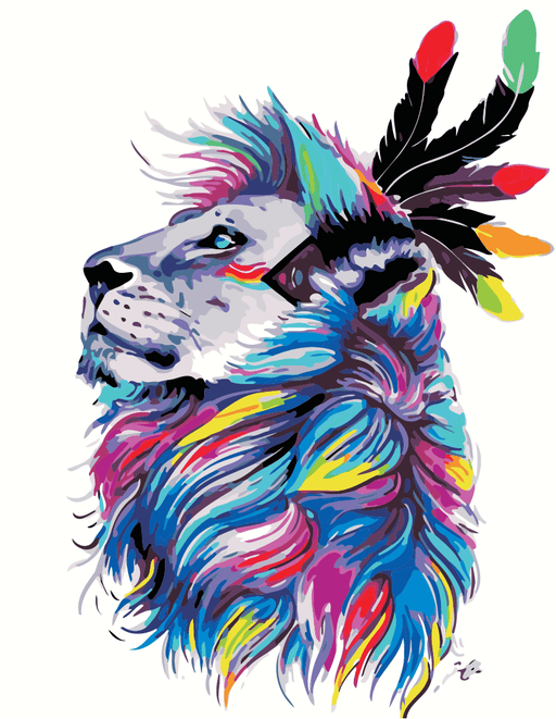 צביעה לפי מספרים - אריה הודי, פופ ארט (ערכת פרימיום)