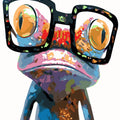 צביעה לפי מספרים - צפרדע עם משקפיים (ערכת פרימיום)