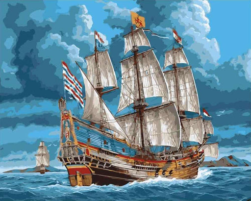 צביעה לפי מספרים - ספינת שיט