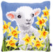 הכנת תמונת צמר או כרית - כבשה בין הפרחים