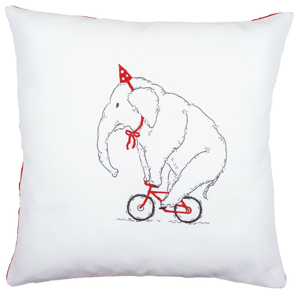 הכנת תמונת צמר או כרית - פיל רוכב על אופניים