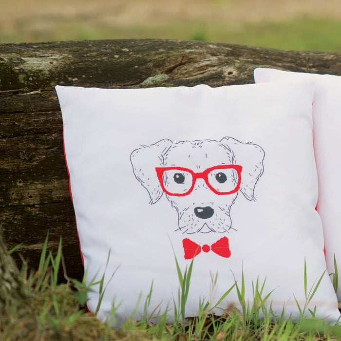 הכנת תמונת צמר או כרית - כלב במשקפיים אדומים