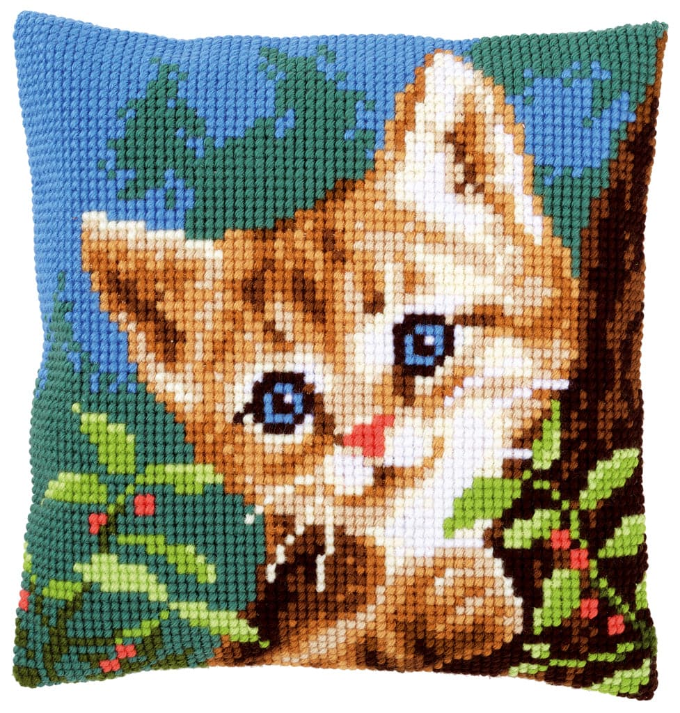 הכנת תמונת צמר או כרית - חתול על עץ
