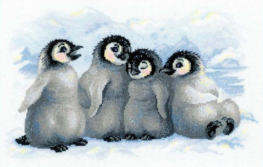 רקמה על בד גבינה - Funny Penguins