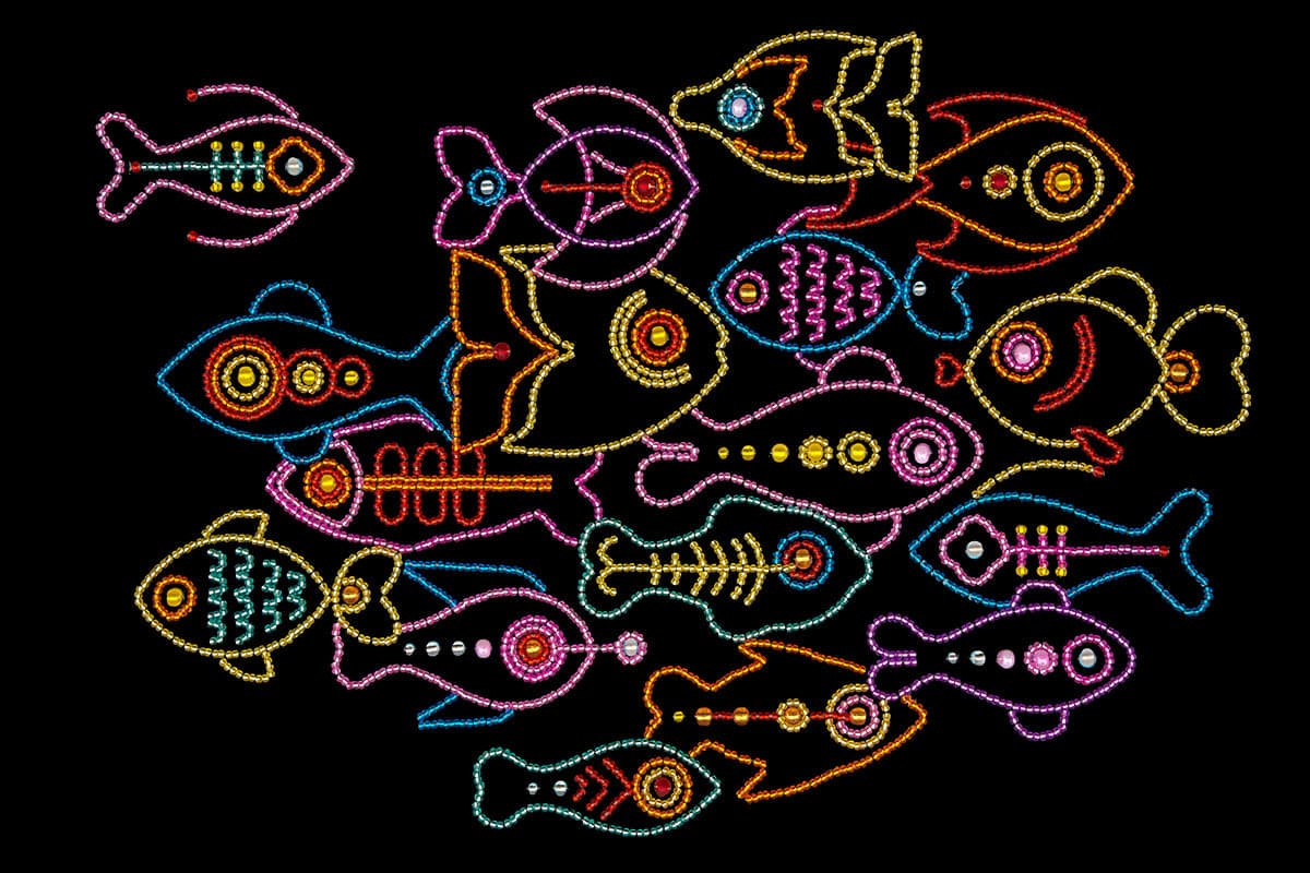 רקמת חרוזים - דגים