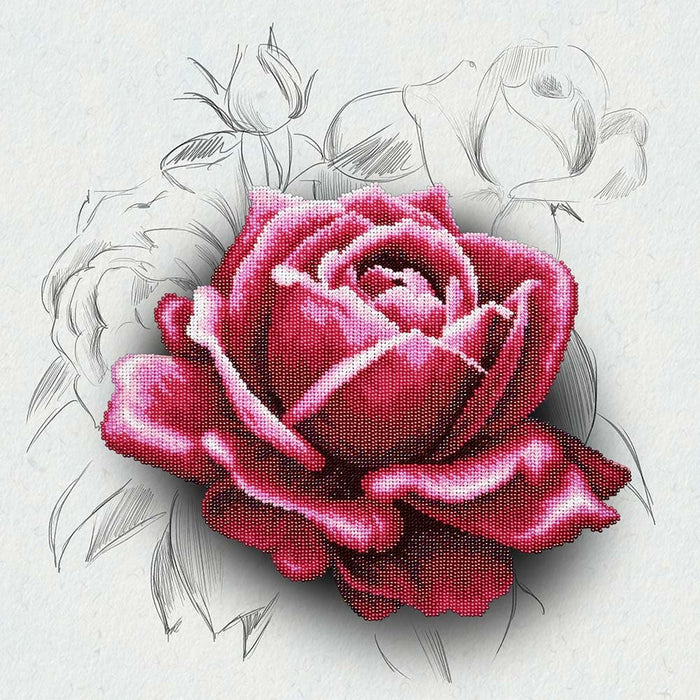רקמת חרוזים - ציור ורדים