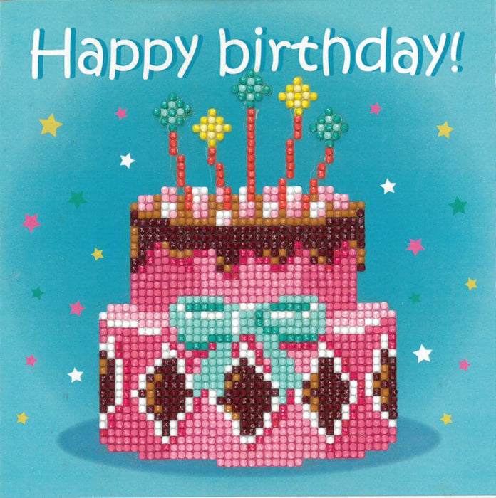 שיבוץ יהלומים (כרטיס ברכה) - עוגת יום הולדת