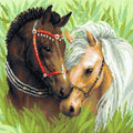 שיבוץ יהלומים - זוג סוסים